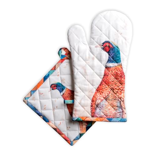100% Cotton Oven Mitt & Pot Holder Set
