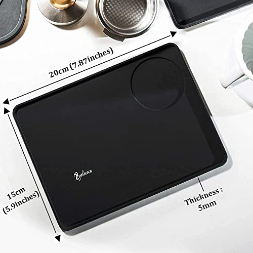 Coffee Tamper Mat Food Grade Silicone Rubber Espresso Mat 8 Inch X 6 Inch Black