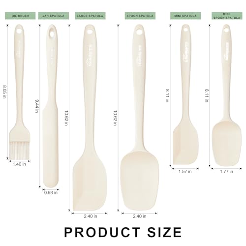6 Pieces Silicone Spatula Set with Silicone Brush (6 Count)