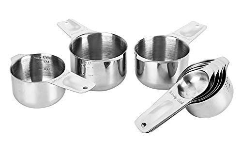 8 Pcs Stainless Steel Measuring Cups Set