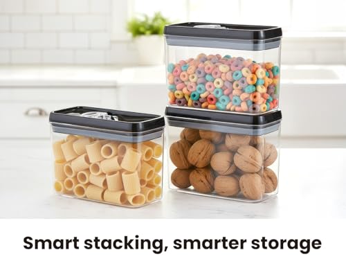 Flip Tite Storage Container with Lid 4” RECTANGULAR Airtight Ring Flip Top (3 Count)