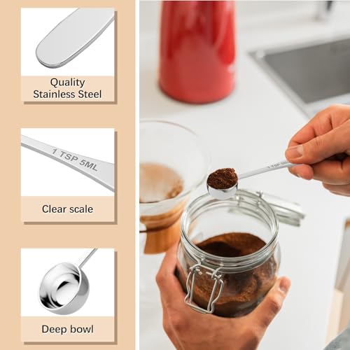 2PCS 1/2TSP(2.5ML) Measuring Spoon, 18/8(304) Stainless Steel Tablespoon