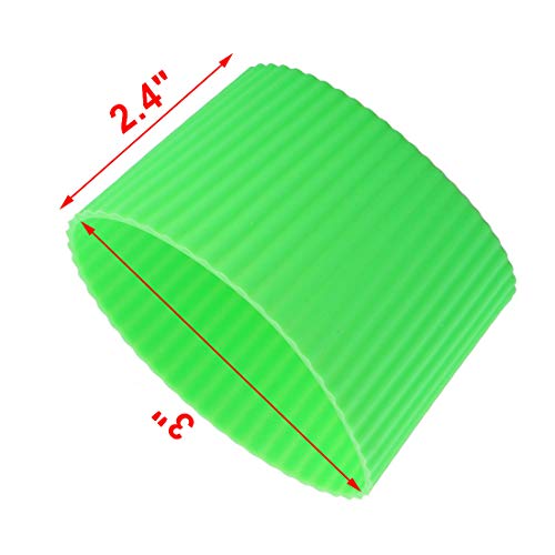 Silicone Nonslip Glass Bottle Mug Cup Sleeve Protector Cover Green