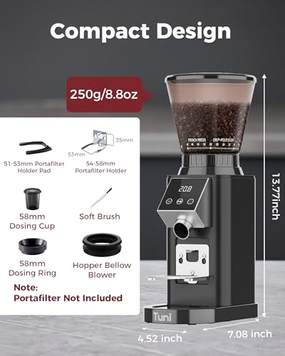 G1 40mm Conical Burr Coffee Grinder with 48 Grind Settings