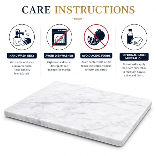 8×12 Inches White Marble Cheese & Charcuterie Board