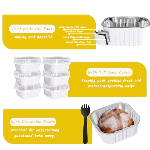 25 Pack Mini Cake Pans with Lids (25 Count)
