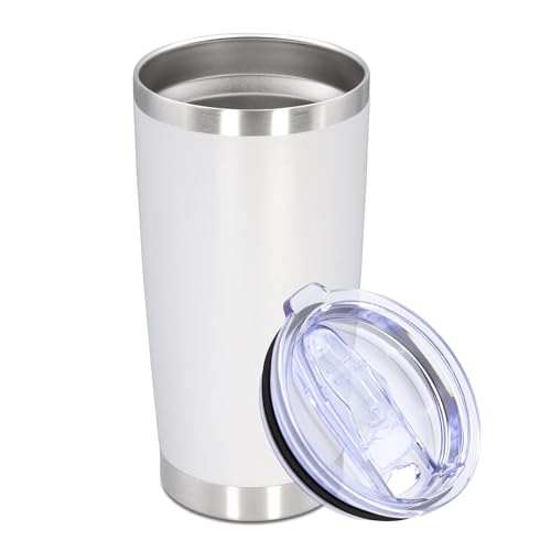 20oz Tumbler Stainless Steel Tumbler Coffee Tumbler with Lid White