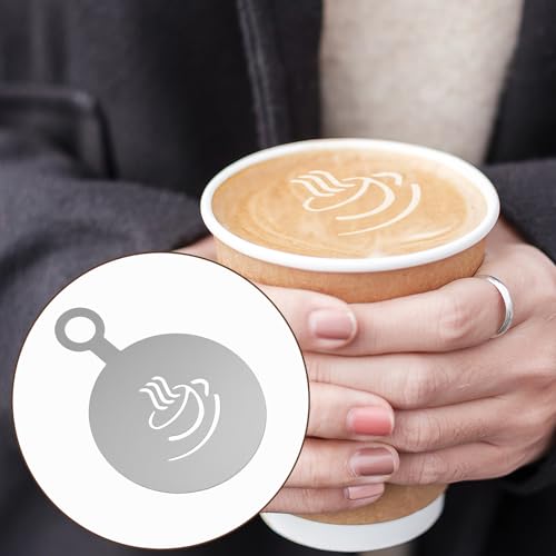 4 Pcs Latte Art Stencils (4 Count)