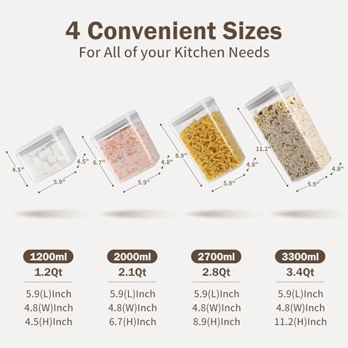 8 Pcs Pop Food Storage Containers Airtight Food Storage Containers Set with Lids Kitchen Pantry Organization and Storage (8 Count)