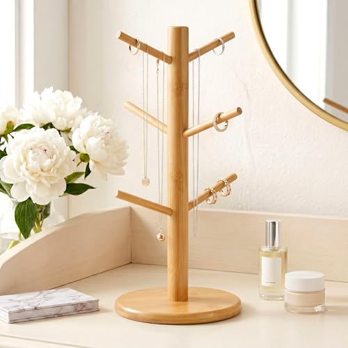 Bamboo Coffee Mug Tree with 6 Hooks