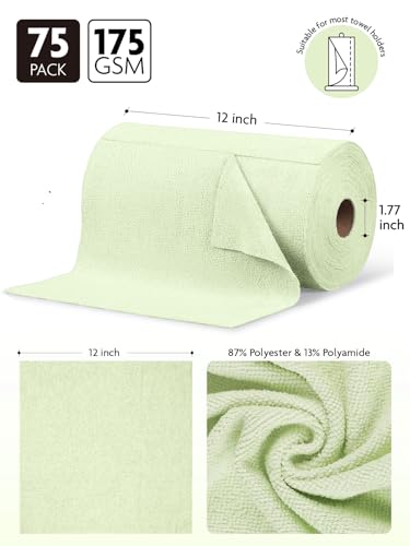 Microfiber Cleaning Cloth Roll (75 Count)