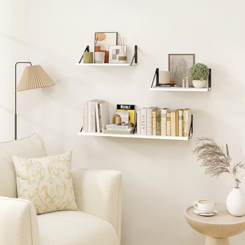 White Deep Floating Shelves for Wall (2 Count)