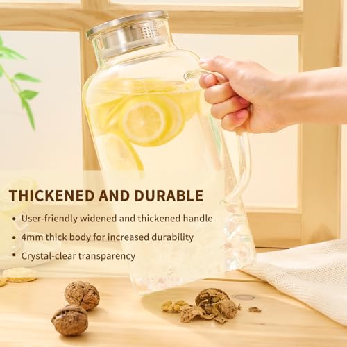Glass Pitcher with Lid and Spout