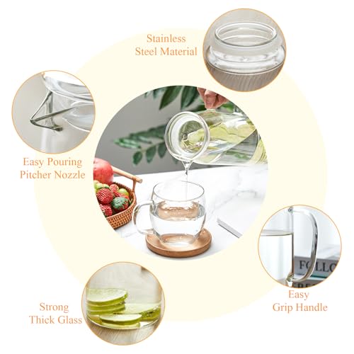 2 Sets Glass Pitcher with Lid (2 Count)