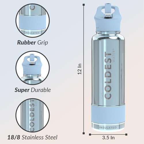 Coldest Insulated Water Bottle with Straw Lid