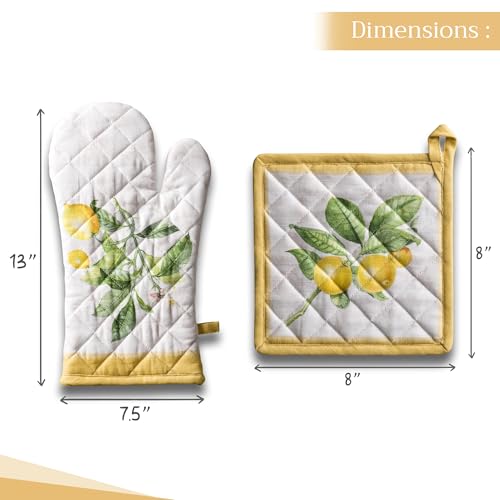 100% Cotton Oven Mitt & Pot Holder Set