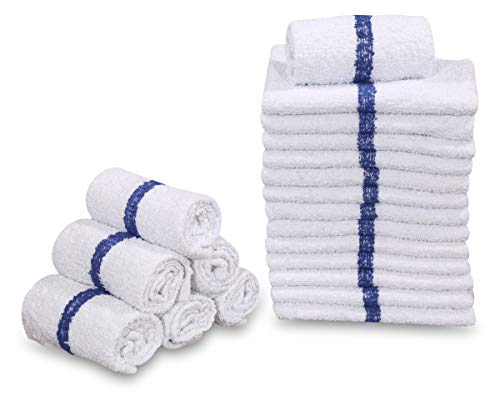 12 PC New Cotton Blend White Restaurant Bar Mops Kitchen Towels 28oz (12 Count)