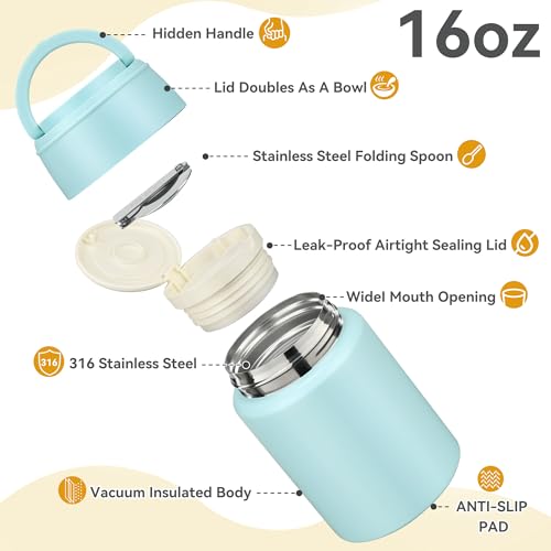 16oz Insulated Food Jar with Spoon