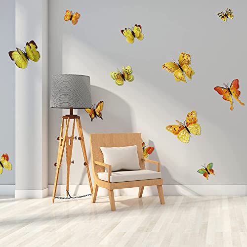 3D Butterfly Wall Decor Butterfly Decorations Stickers with Magnets (24 Count)