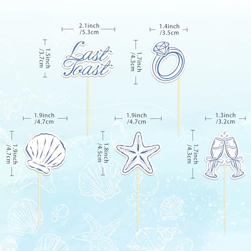 Last Toast on the Coast Cupcake Toppers (25 Count)