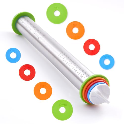 Rolling Pin with Thickness Rings