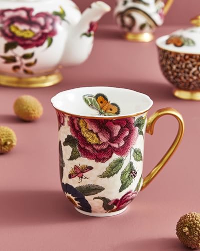 Creatures of Curiosity Collection Cream Floral Coffee Mug