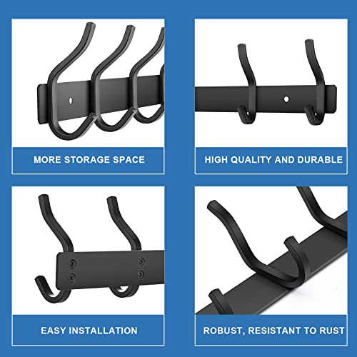 23 Inch Coat Rack Wall Mount with 8 Hooks (2 Count)