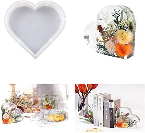 Resin Silicone Molds Large Heart Hexagon Resin Molds Deep Epoxy Resin Mold for Flowers Preservation Resin Art Resin Casting DIY