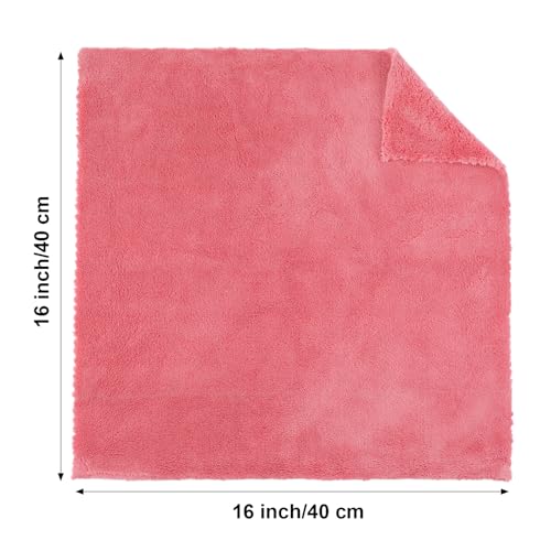 30 Pcs 16 x 16 Inch Edgeless Microfiber Plush Towels for Cars Detailing Drying Wash Polishing Absorbent Cleaning Cloths (30 Count)