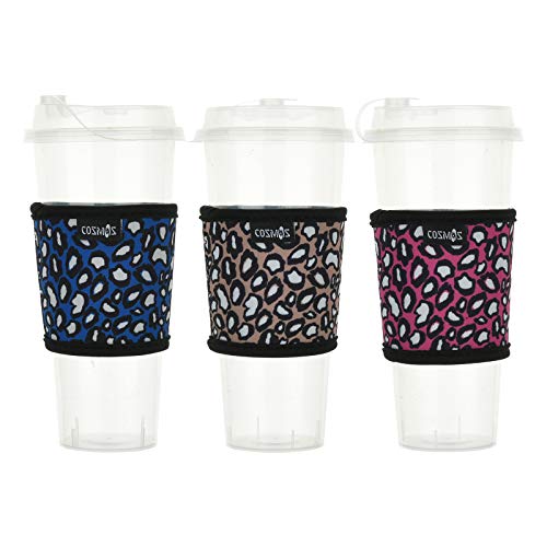 Reusable Coffee Mug Sleeve Cover Heat Resistant Neoprene Insulator Sleeve for Coffee Tea Hot Cold Beverage (3 Count)