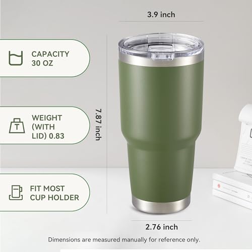 30 oz Tumbler with Lid Stainless Steel Tumblers Bulk (12 Count)