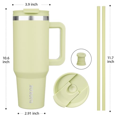 40 oz Insulated Tumbler with Handle & Straw
