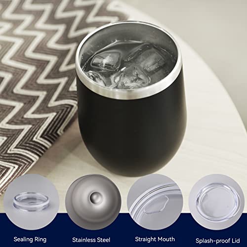 Stainless Steel Wine Tumbler Bulk with Lid (16 Count)