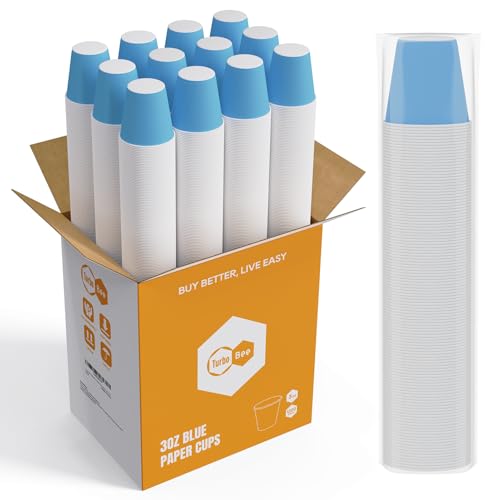 1200 Pack 3oz Disposable Paper Cups Blue Small Bathroom Cups Bulk (1200 Count)