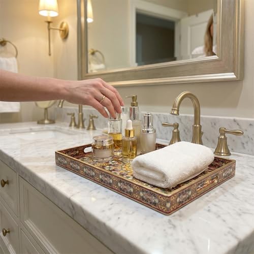 2pcs Boho Red Decorative Serving Tray