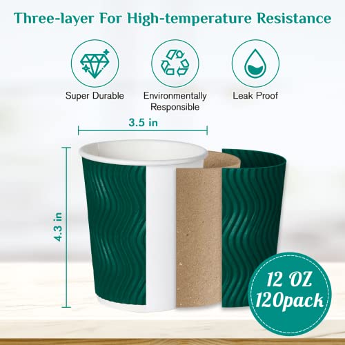 12 oz Paper Coffee Cups (120 Count)