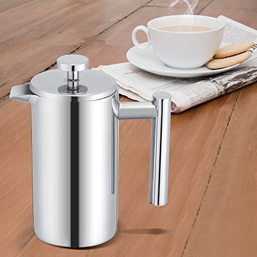 Double Walled Stainless Steel French Press Coffee Maker 12 oz