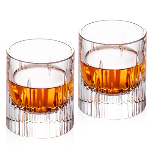 Crystal Whiskey Glasses Set of 2 Hand Blown Old Fashioned Glasses (2 Count)