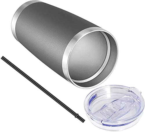 20oz Tumbler with Lid and Straw Stainless Steel Tumbler Cup Bulk Vacuum Insulated Double Wall Travel Coffee Mug Powder Coated Coffee Cup (12 Count)