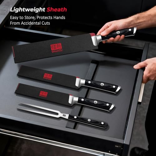 3Pcs BBQ Carving Knife Set with Sheath