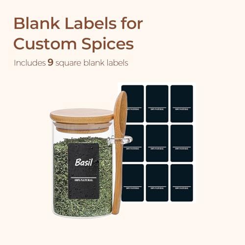 Spice Jars with Spoons 8 oz 6 Pack (6 Count)