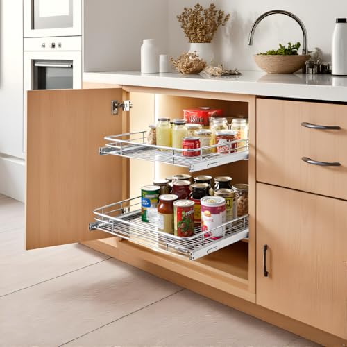 Pull Out Shelves For Kitchen Cabinets 11" W x 21" D