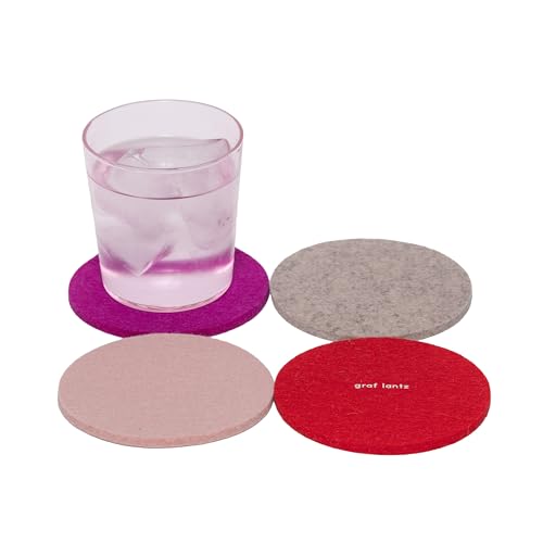 Bierfilzl Merino Wool Round Coasters Set of 4 (4 Count)