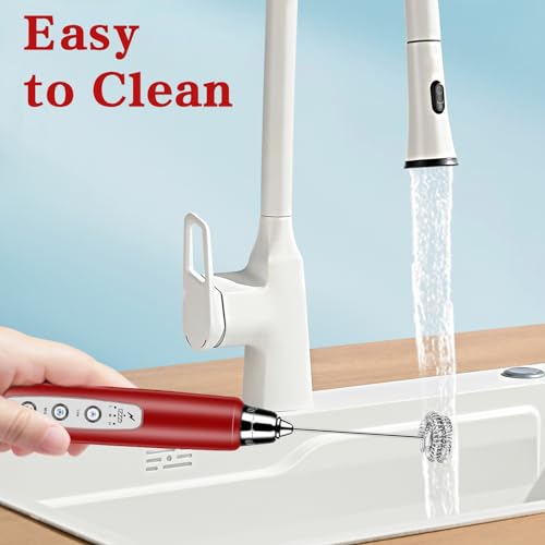 Milk Frother Wand Rechargeable Handheld Whisk Coffee 3 Speed Adjustable