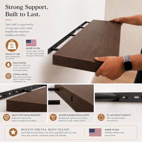 URBANDI Rustic Floating Shelves (2 Count)