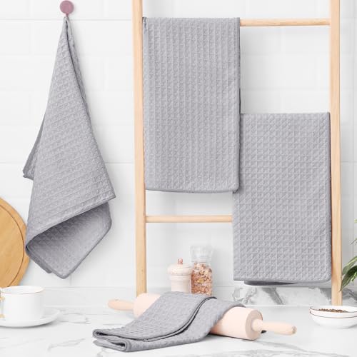 Microfiber Waffle Weave Kitchen Towels (6 Count)