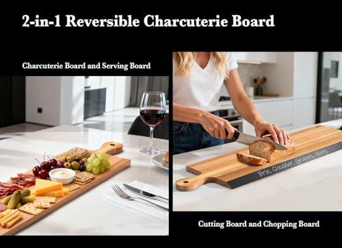 32" Acacia Charcuterie Board with Handle