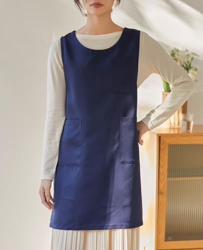 Unisex Cobbler Apron with 3 Deep Pockets Smock Vest Apron