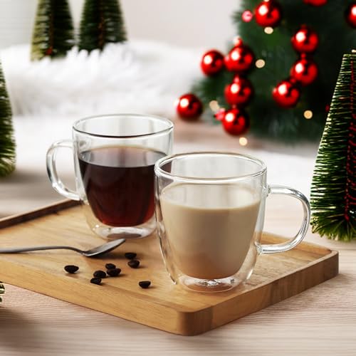 Large Glass Coffee Mugs 17oz (4 Count)