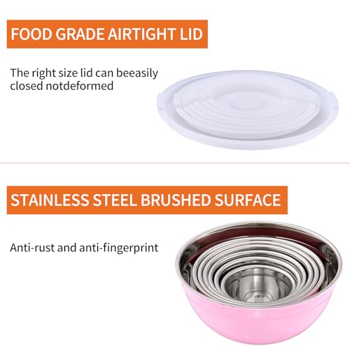 Pink Mixing Bowls With Airtight Lids